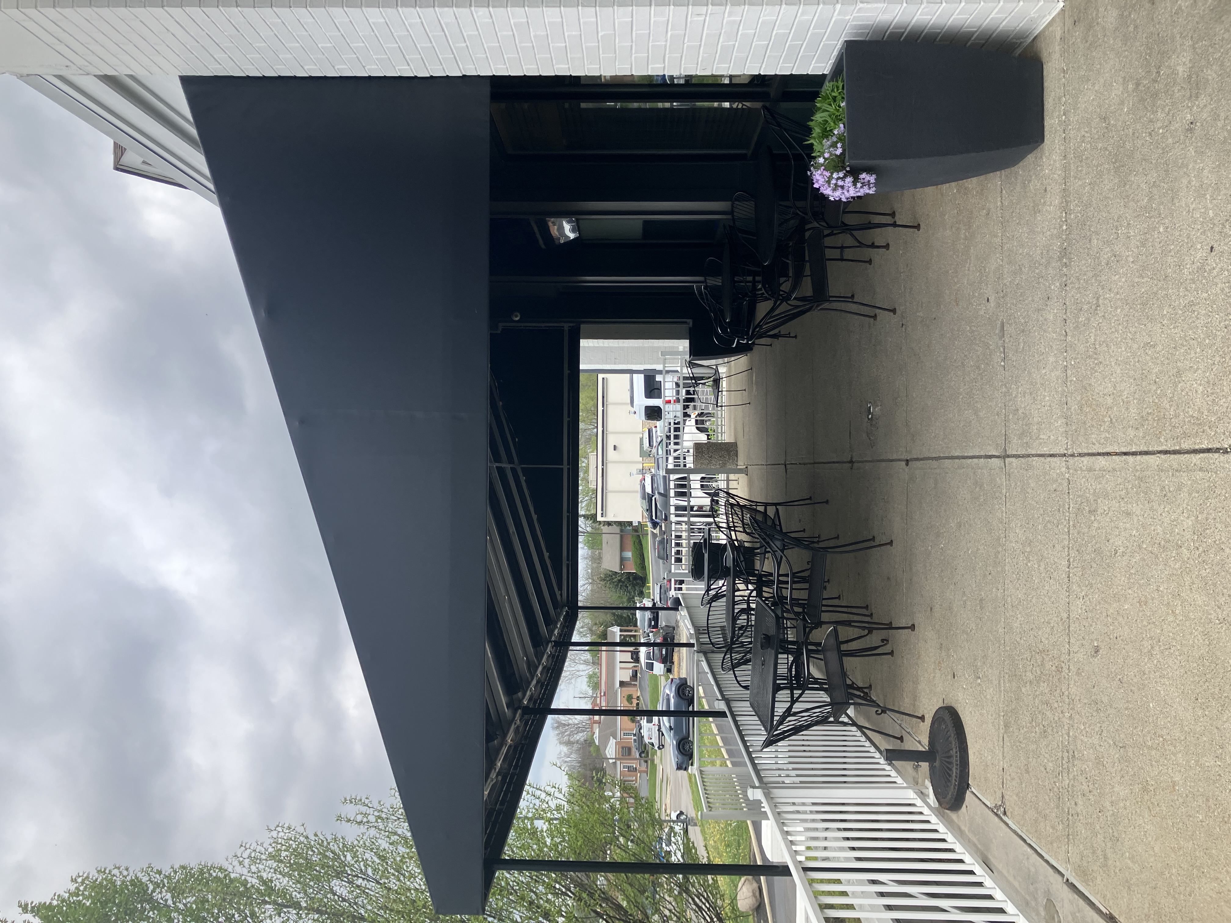 Covered patio seating area